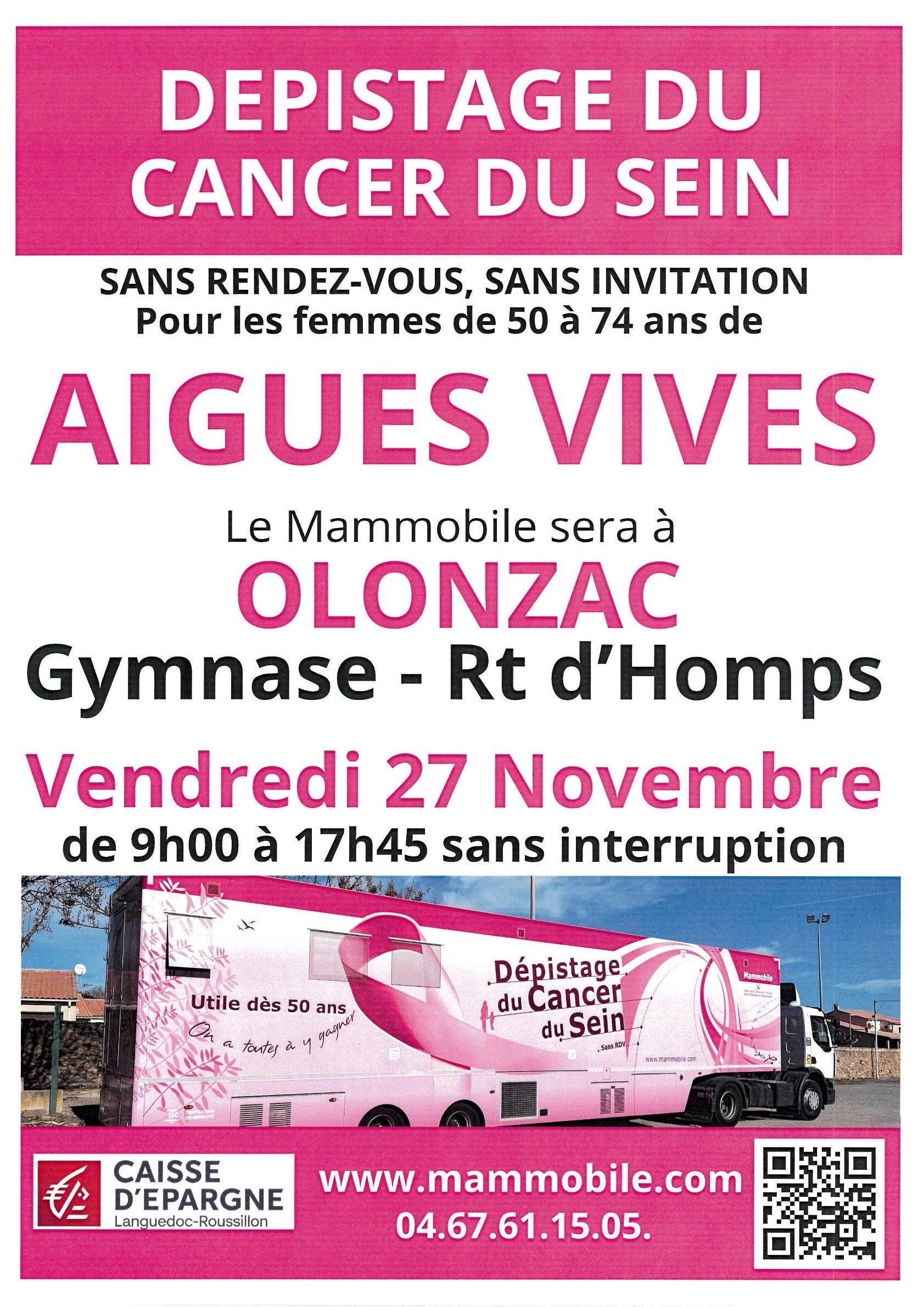 Affiche mammobile - Olonzac le 27 novembre 2026
